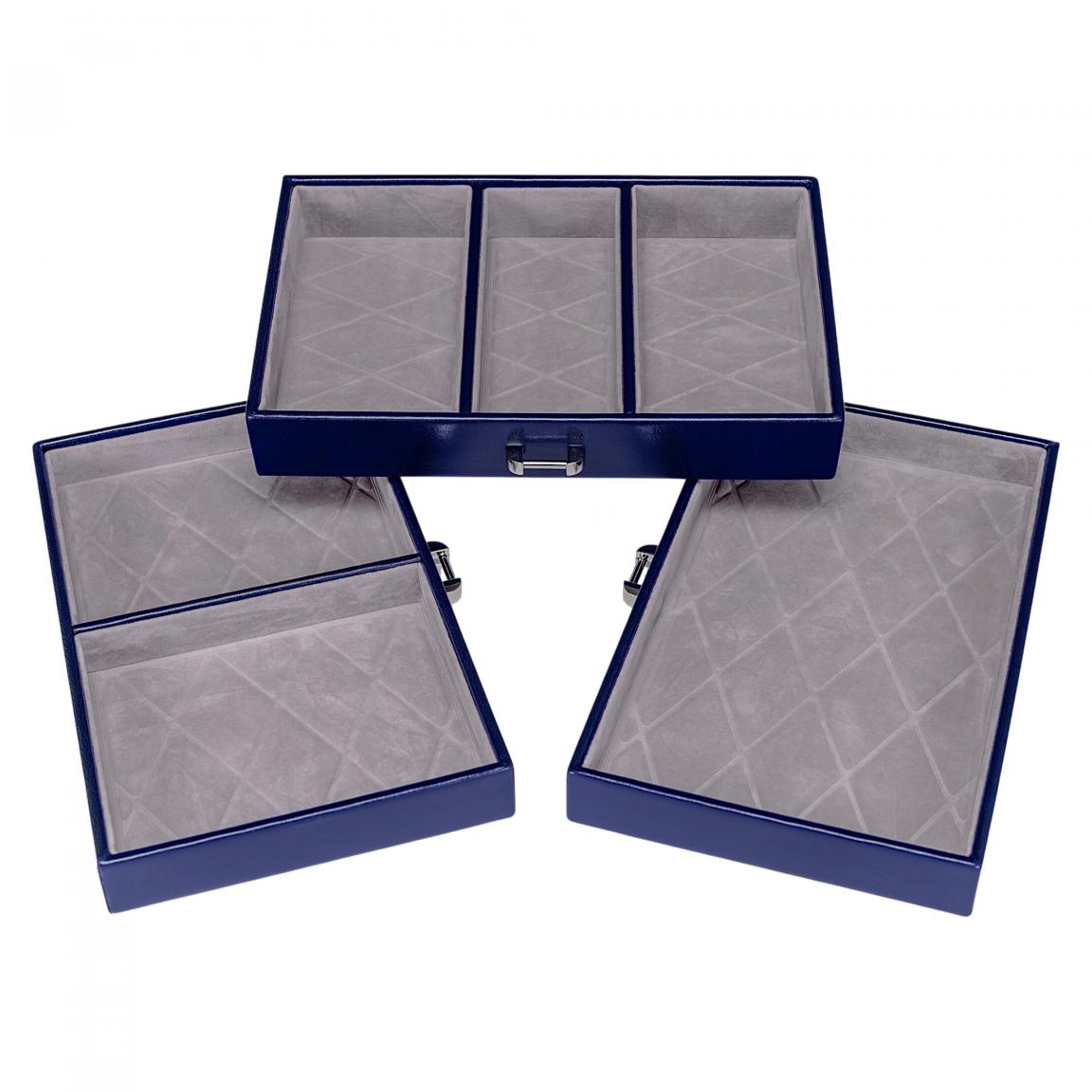 Schmuckkoffer Windrose Merino Moda dunkelblau verschließbar