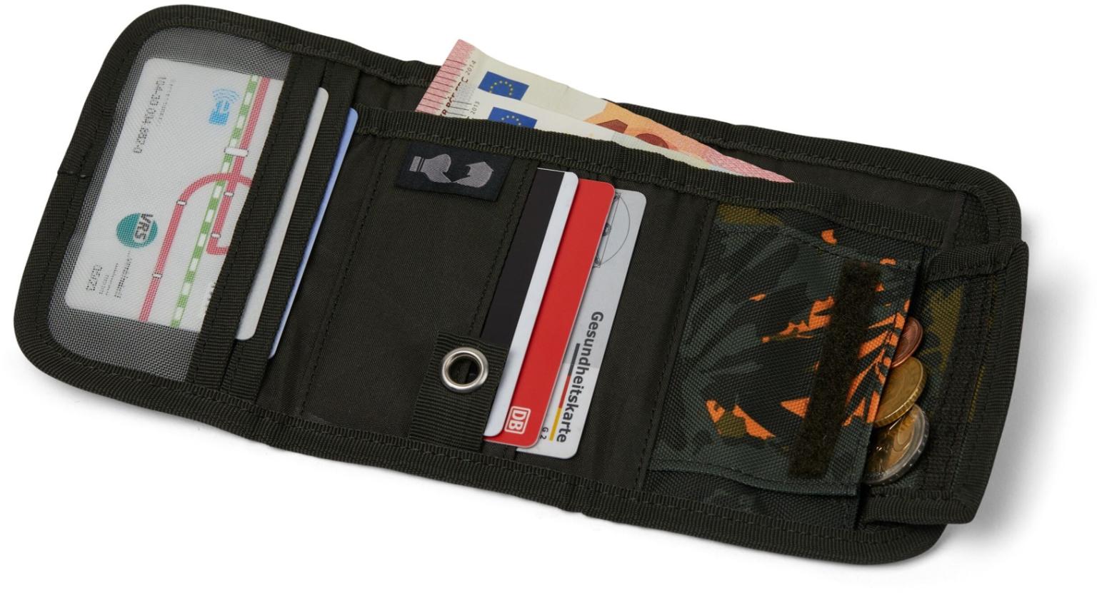 Schülergeldbeutel Satch Wallet Night Vision schwarz bunt Klettverschluss