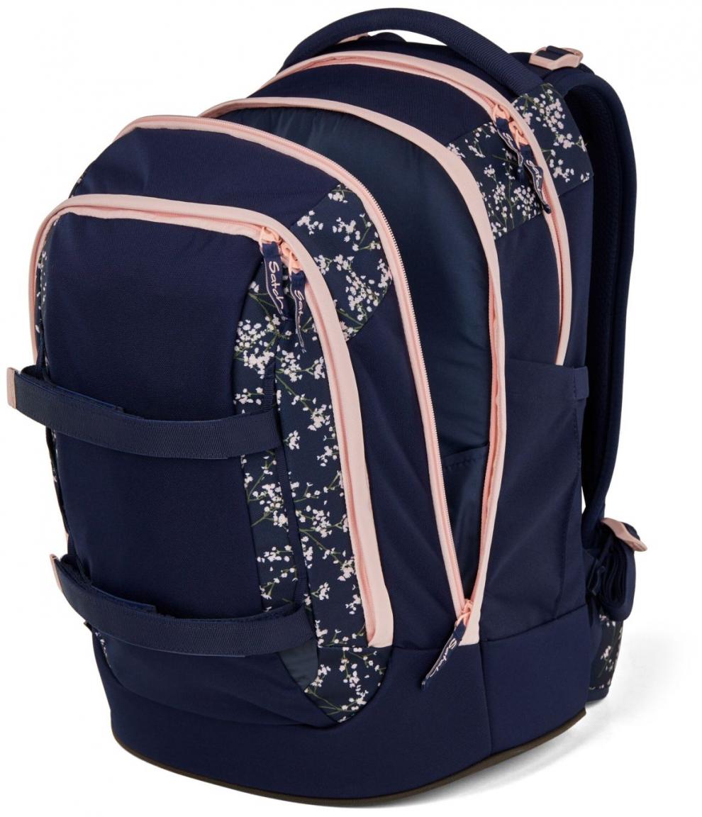 Schülerset Satch Pack Turnbeutel Schüttelpennal Schulrucksack Bloomy Breeze dunkelblau rosa Blumen