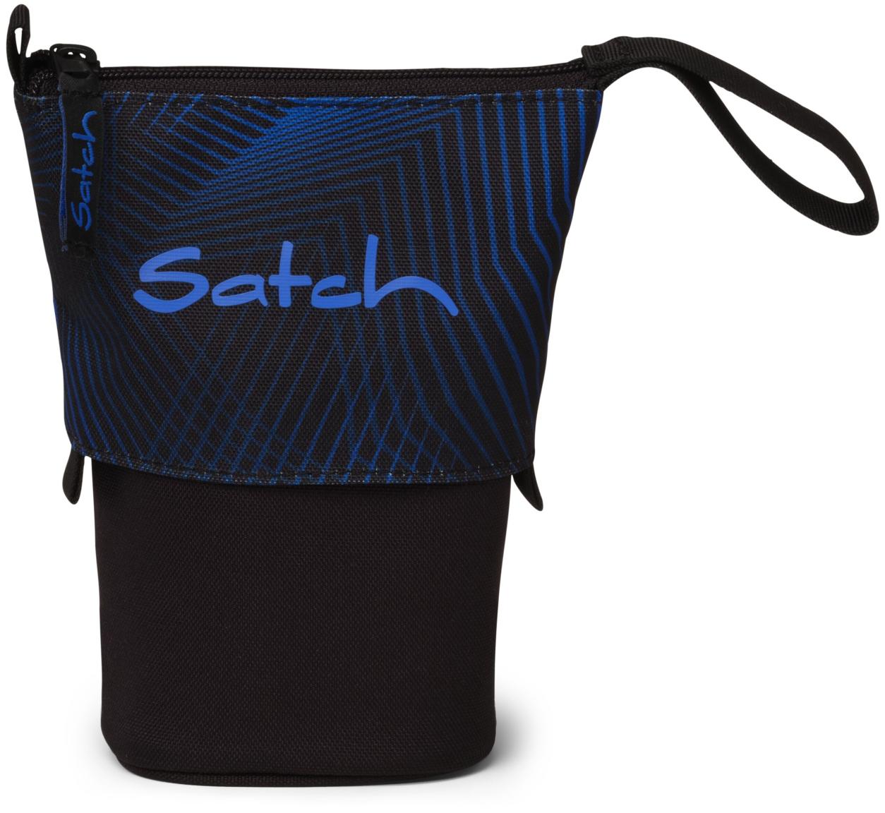 Schüttelpennal Pencil Slider Seismic Blue schwarz blau grafischer Print Satch