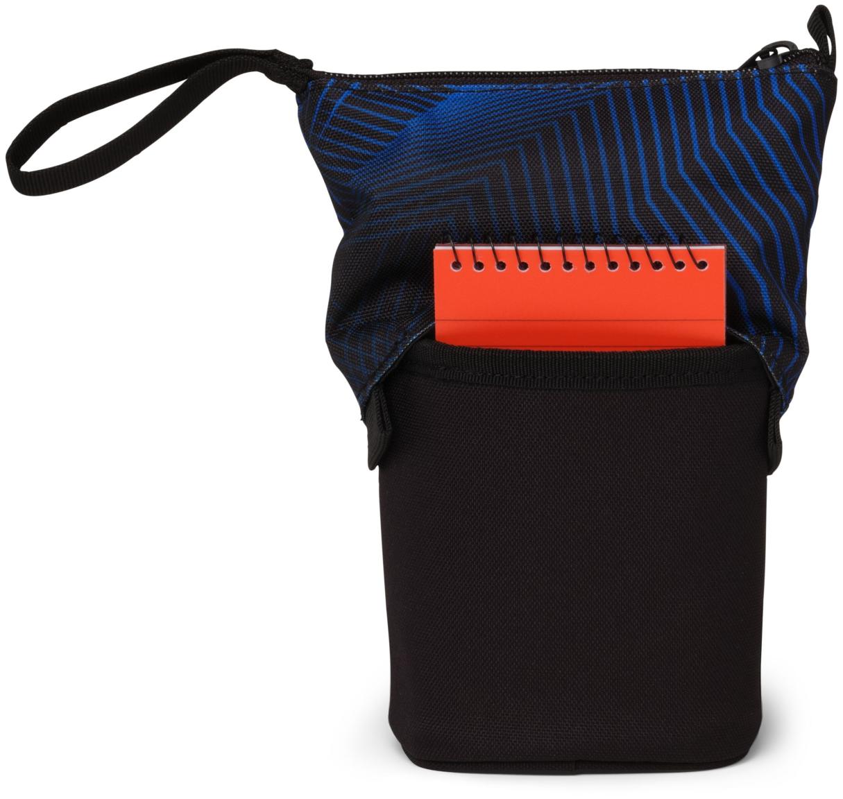 Schüttelpennal Pencil Slider Seismic Blue schwarz blau grafischer Print Satch