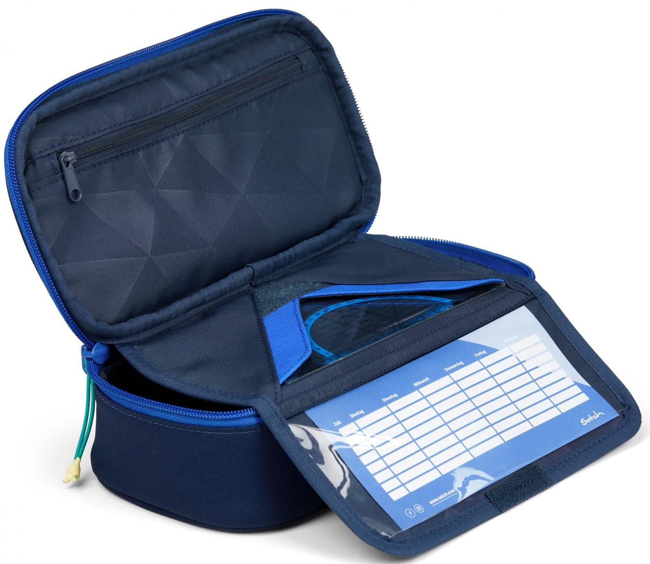 Schuletui Satch Crossed Blue dunkelblau Schlamperbox nachhaltig