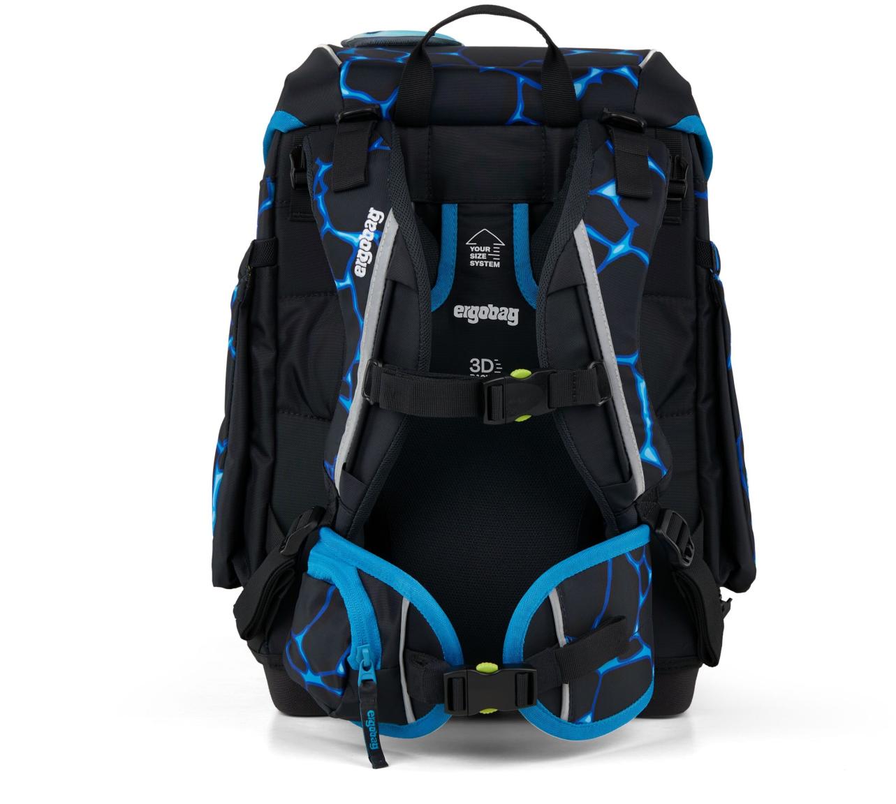 Schulranzen Ergobag Cubo Bärassic Garden schwarz blau Dino 5teiliges Set