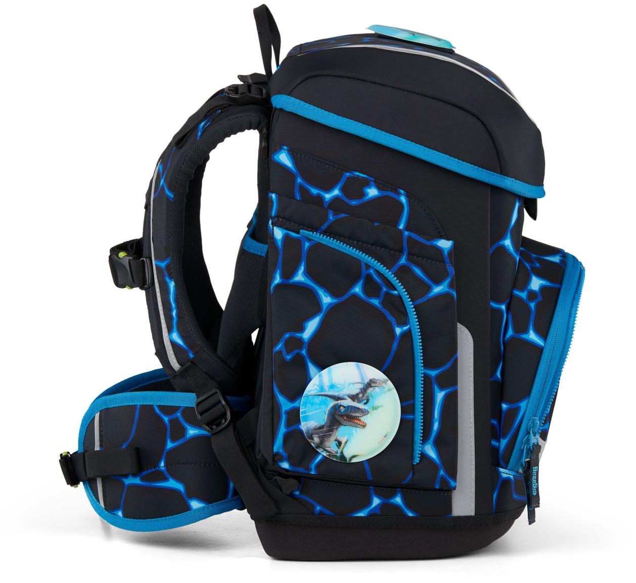 Schulranzen Ergobag Cubo Bärassic Garden schwarz blau Dino 5teiliges Set