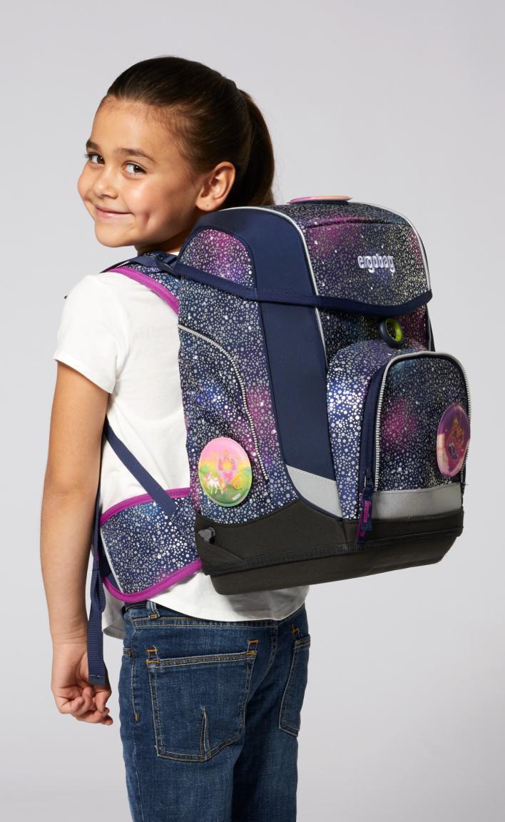 Schulranzen-Set reflektierender Print Sportbeutel Pennal ergobag cubo Bärlaxy