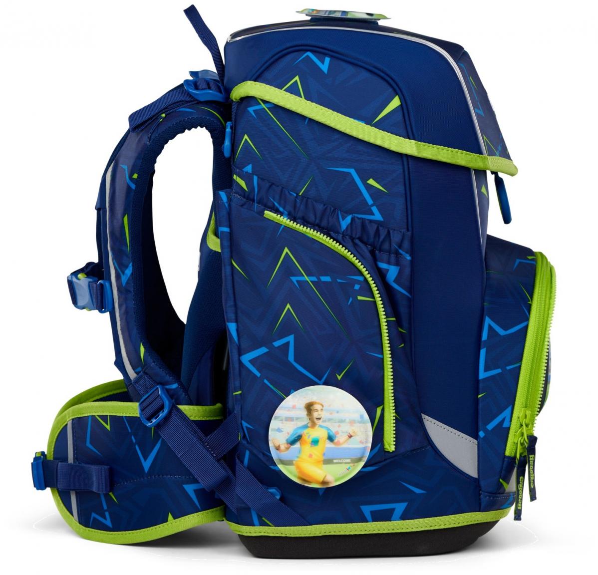 Schulrucksack Komplettset ergobag cubo SpitzenreitBär Fußball blau