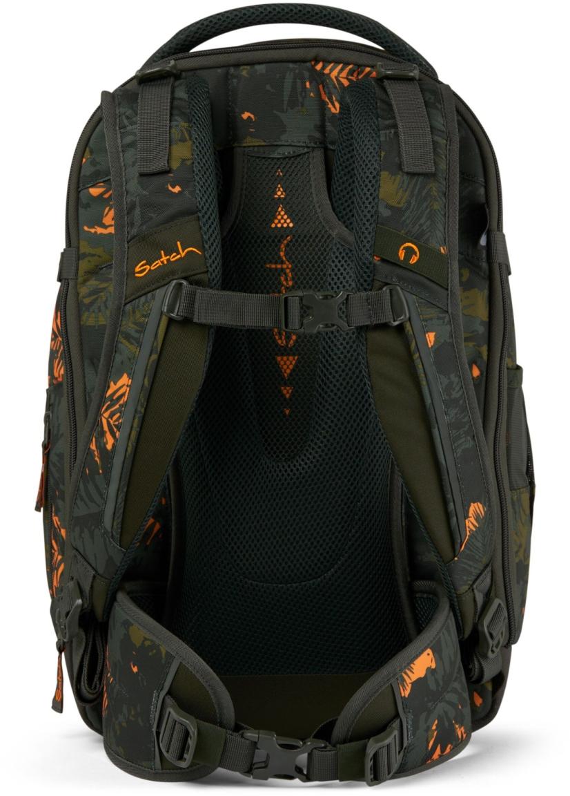 Schulrucksack Satch match Jurassic Jungle dunkelgrün verstellbar