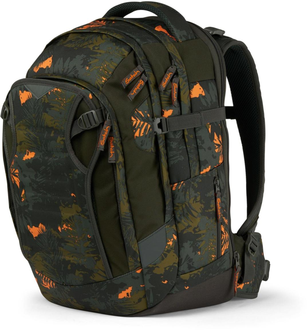 Schulrucksack Satch match Jurassic Jungle dunkelgrün verstellbar