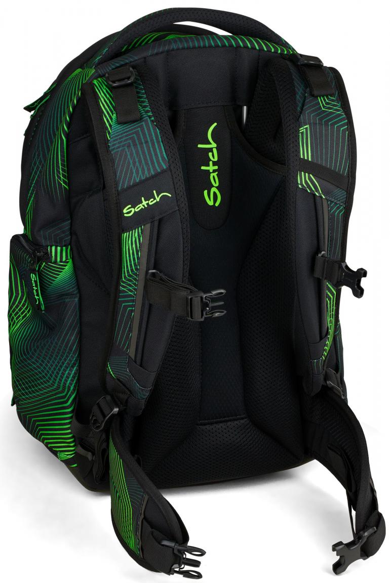Schulrucksack Seismic Green individuell Satch Match grün schwarz recycelt