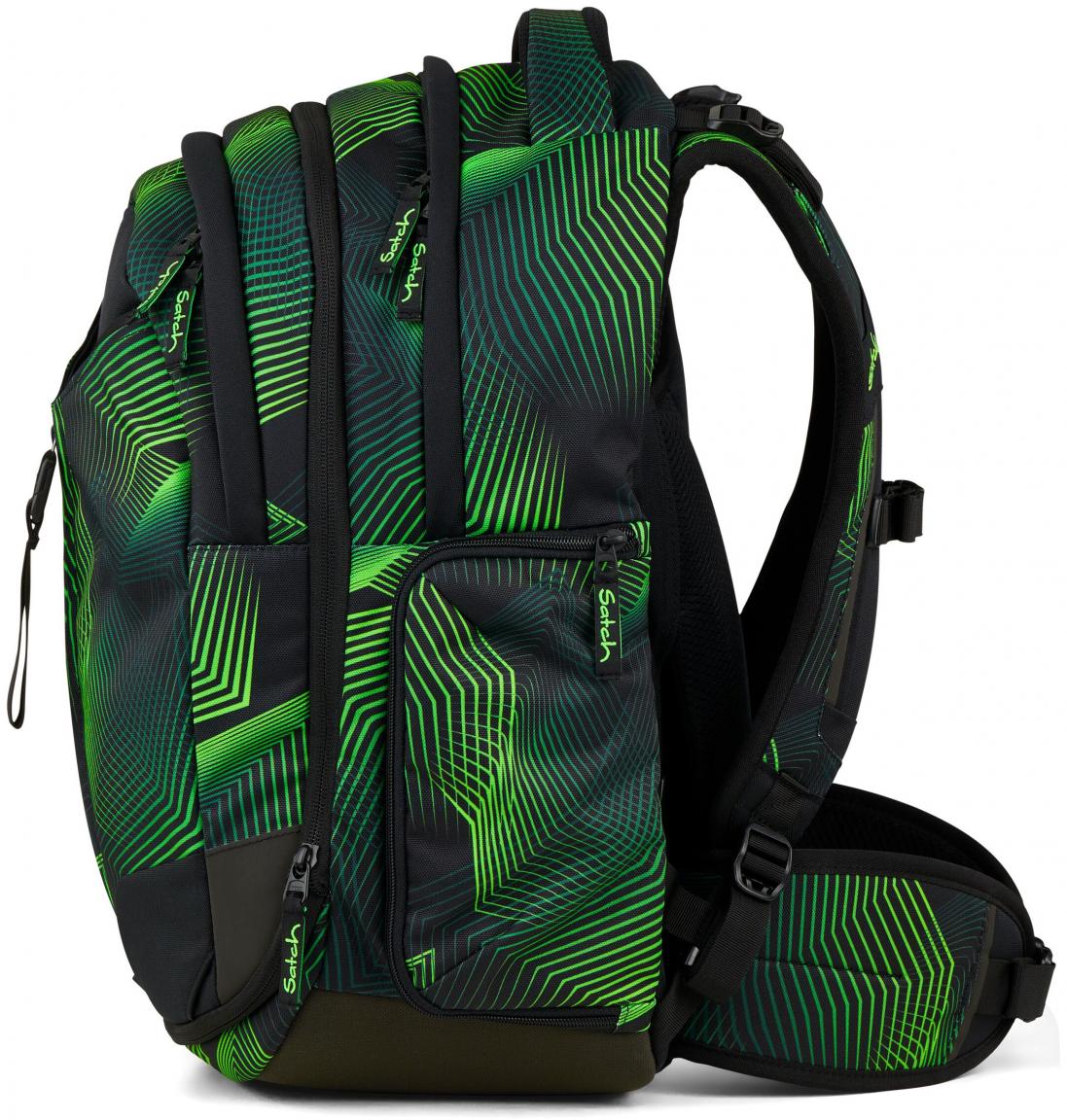 Schulrucksack Seismic Green individuell Satch Match grün schwarz recycelt