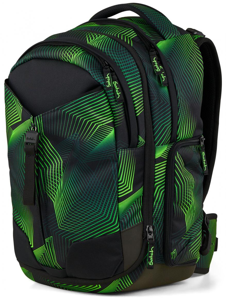 Schulrucksack Seismic Green individuell Satch Match grün schwarz recycelt