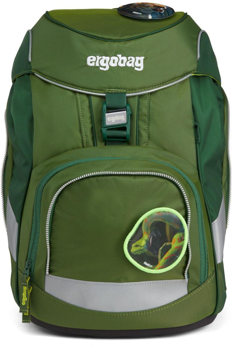 Schulrucksackset schimmernd grün Dschungel ergobag pack Grüne MamBär Shiny Edition
