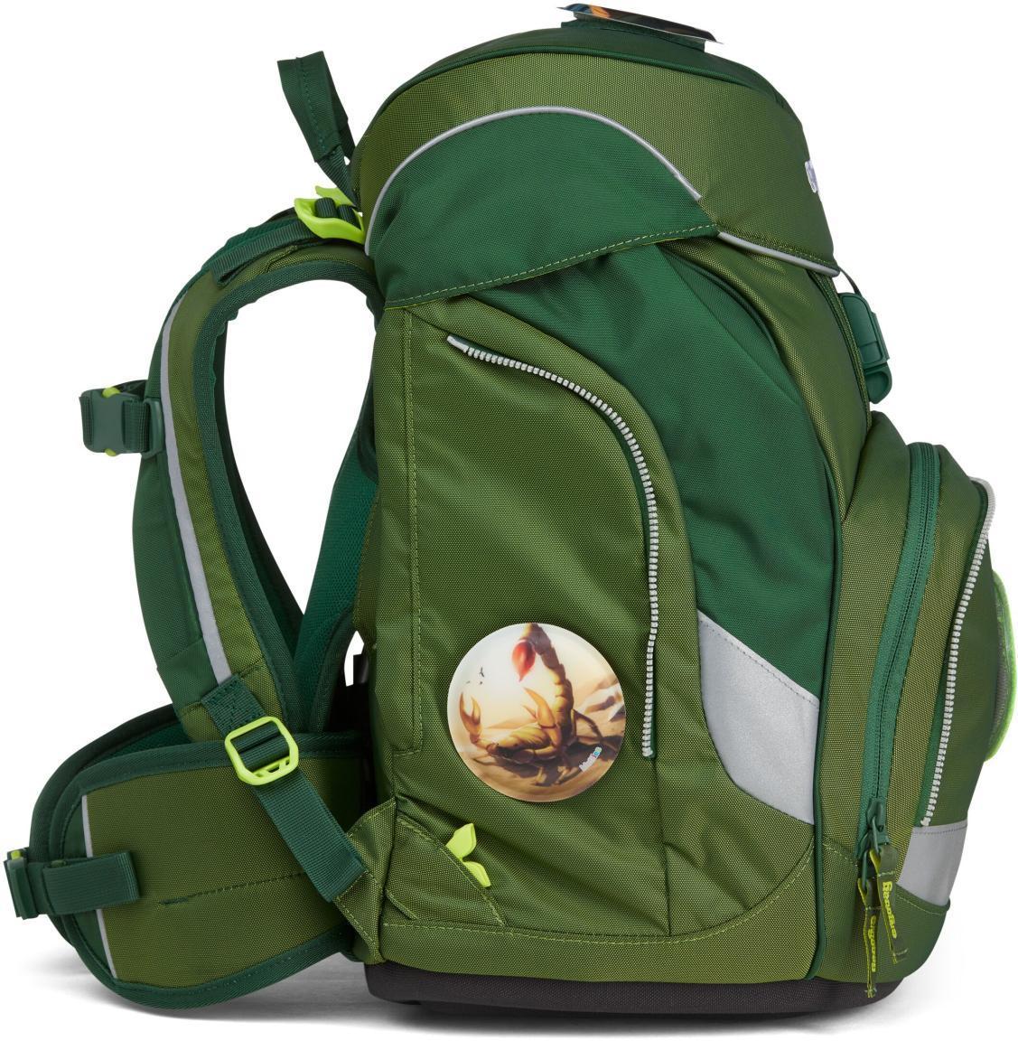 Schulrucksackset schimmernd grün Dschungel ergobag pack Grüne MamBär Shiny Edition