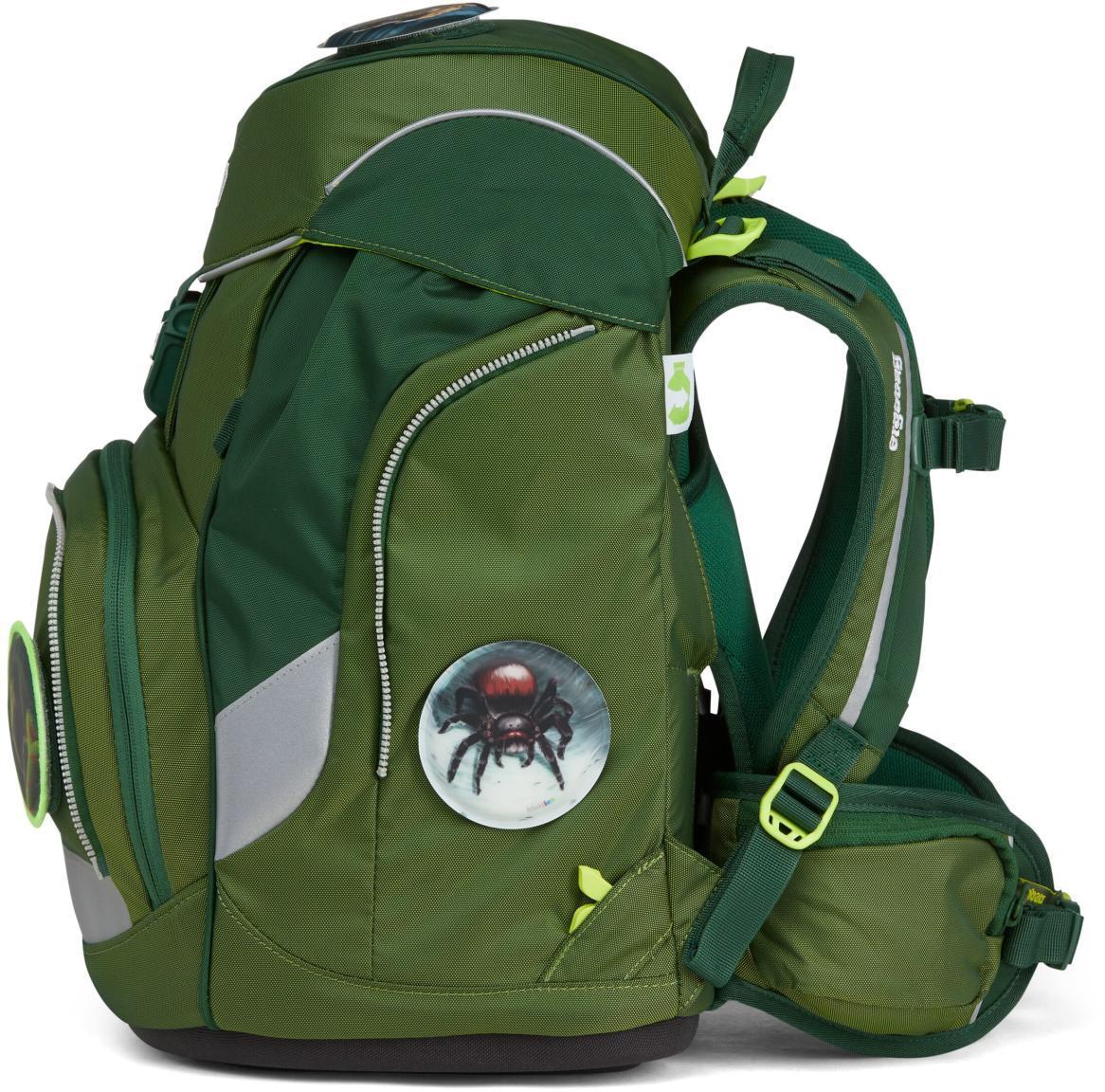 Schulrucksackset schimmernd grün Dschungel ergobag pack Grüne MamBär Shiny Edition
