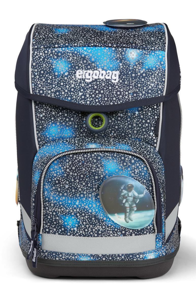 Schulrucksacktset ergobag cubo Weltall reflektieren dunkelblau Schüttelpennal Sportbeutel