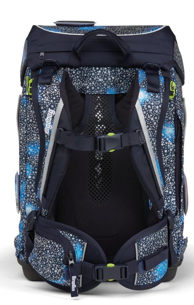Schulrucksacktset ergobag cubo Weltall reflektieren dunkelblau Schüttelpennal Sportbeutel