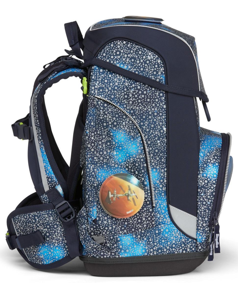 Schulrucksacktset ergobag cubo Weltall reflektieren dunkelblau Schüttelpennal Sportbeutel