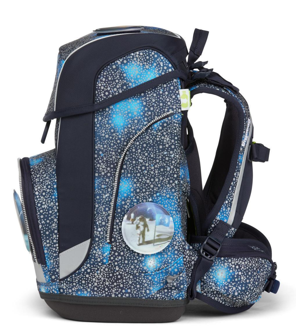 Schulrucksacktset ergobag cubo Weltall reflektieren dunkelblau Schüttelpennal Sportbeutel