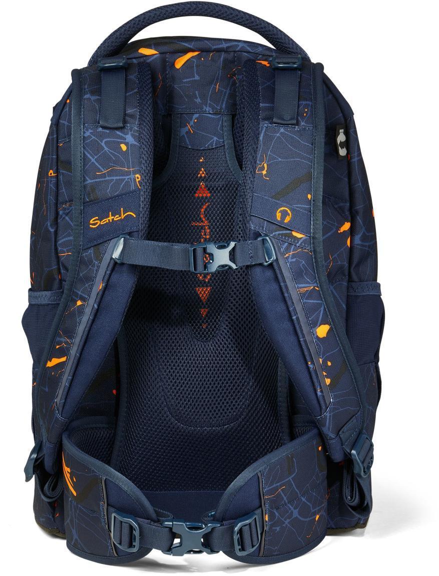 Schultasche blau orange Kleckse Satch Pack Urban Journey Ready to Swap