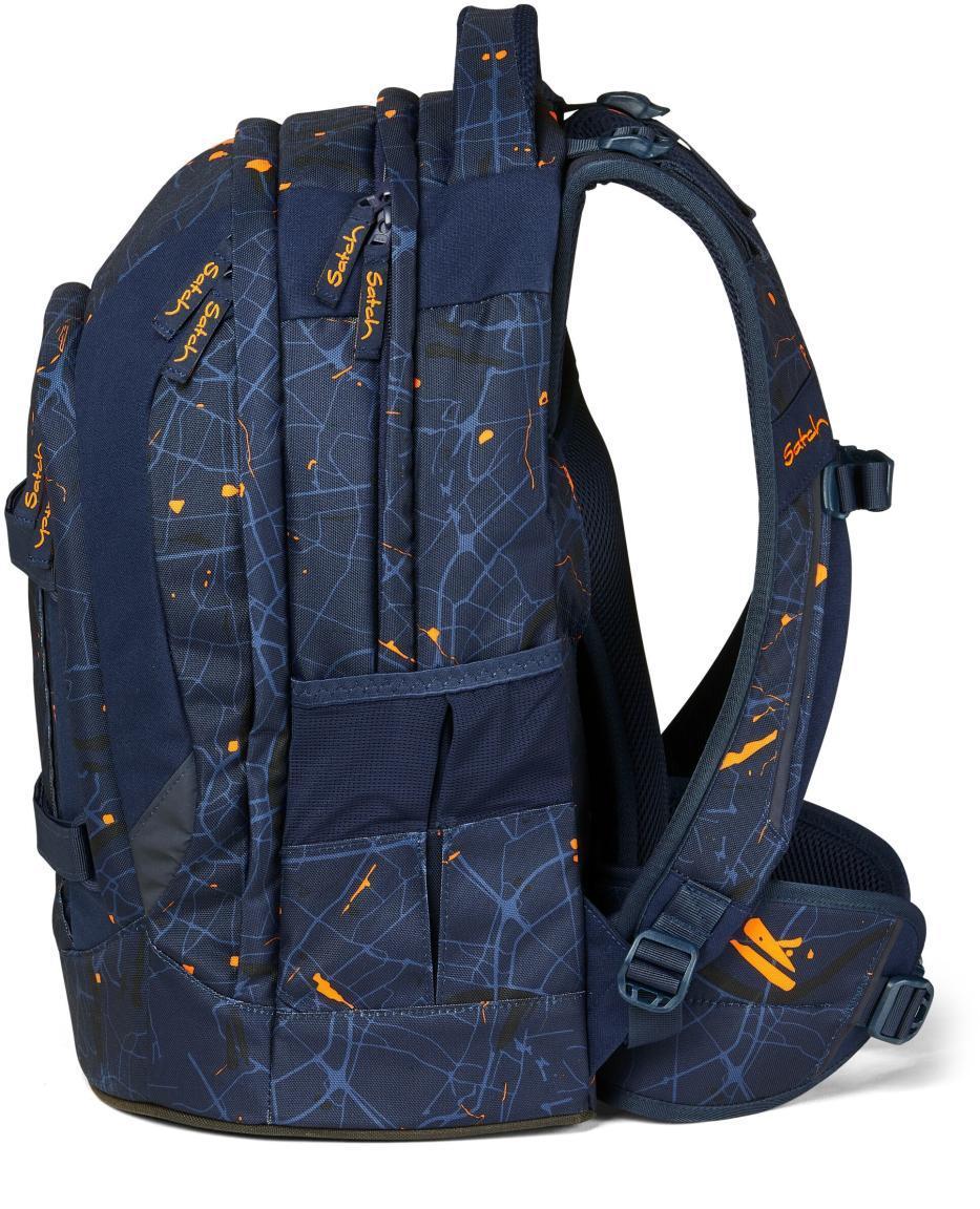 Schultasche blau orange Kleckse Satch Pack Urban Journey Ready to Swap