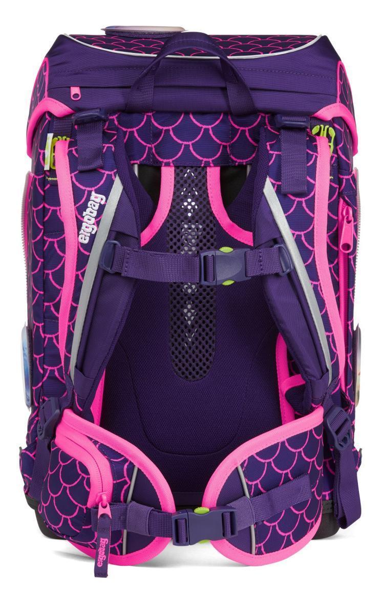 Schultaschenkomplettset Unterwasserwelt violett neonpink ergobag cubo PerlentauchBär