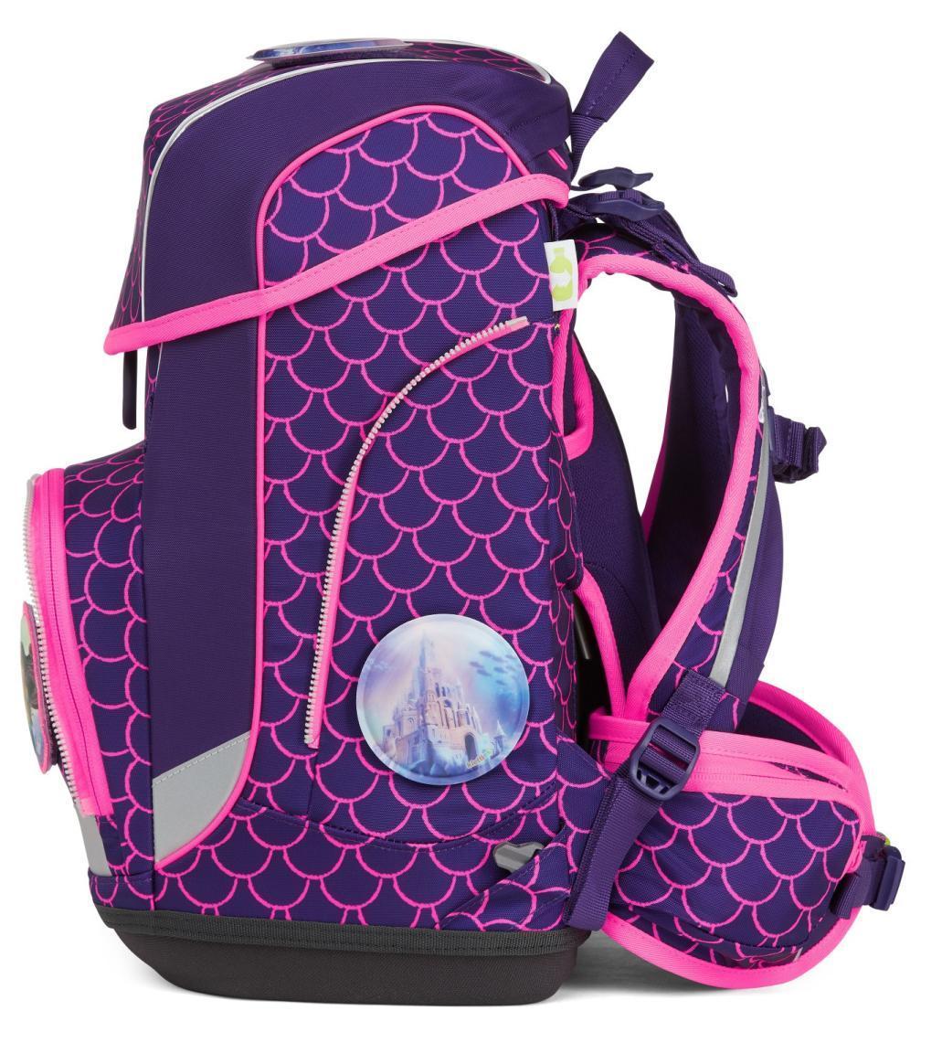 Schultaschenkomplettset Unterwasserwelt violett neonpink ergobag cubo PerlentauchBär