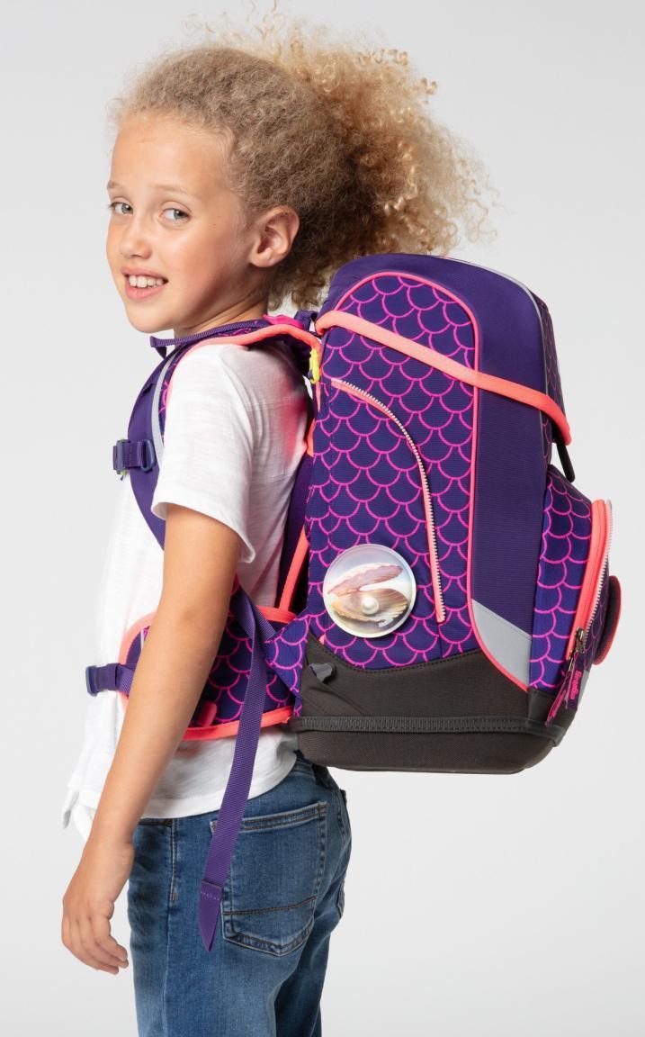 Schultaschenkomplettset Unterwasserwelt violett neonpink ergobag cubo PerlentauchBär