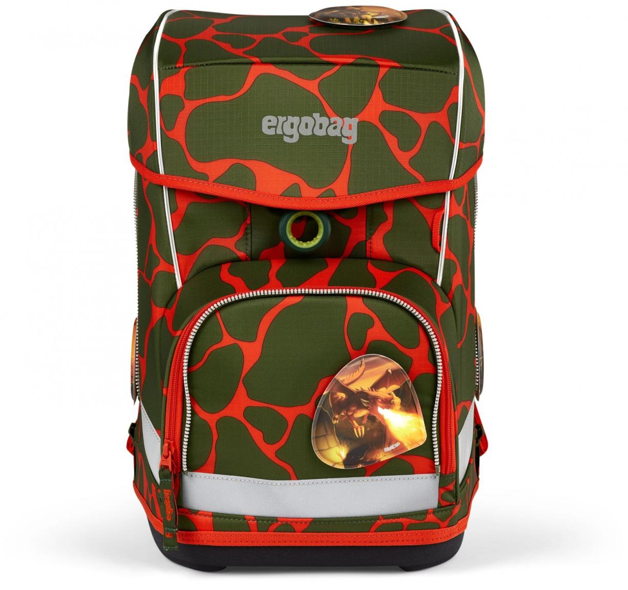 Schultaschenset Ergobag Cubo Light FeuerspeiBär mit Seitentaschen Drachen