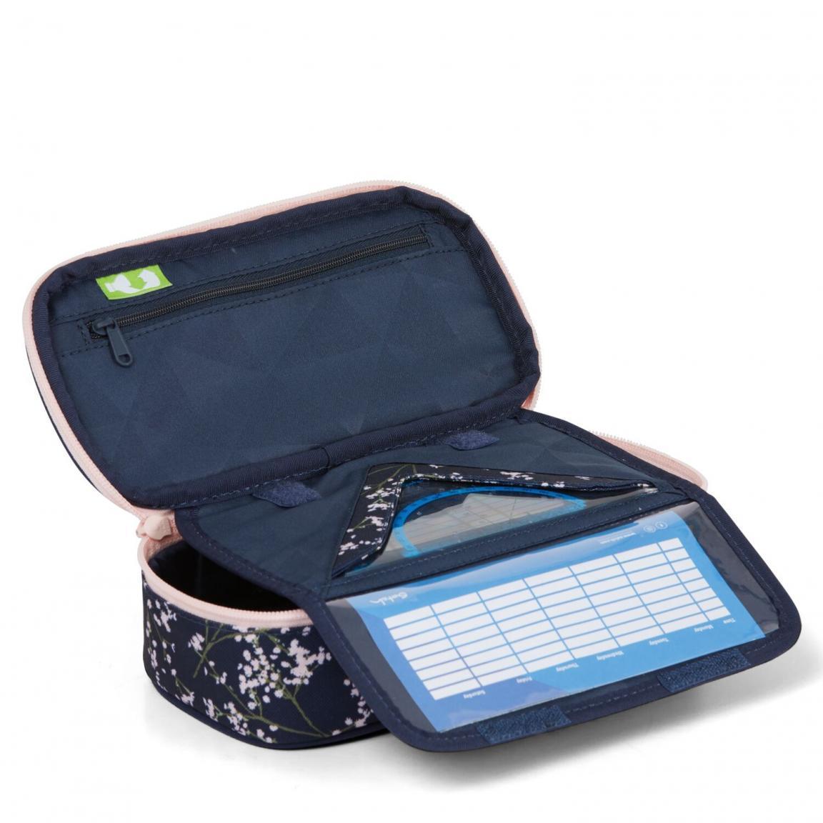 Schultaschenset Satch Match Bloomy Breeze dunkelblau Blumenprint