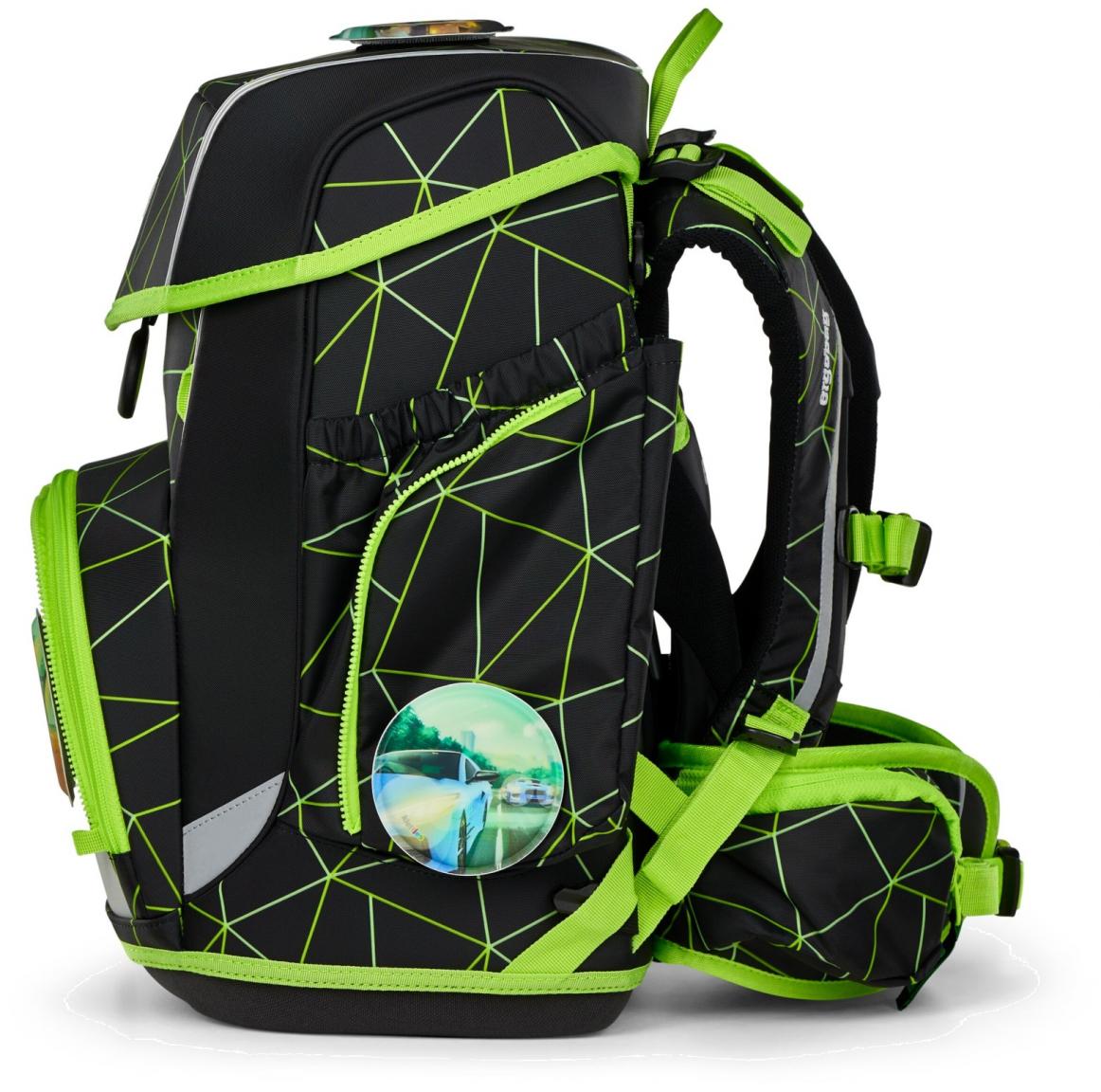 Schultaschenset ergobag cubo CyBär Rade Autos schwarz grün