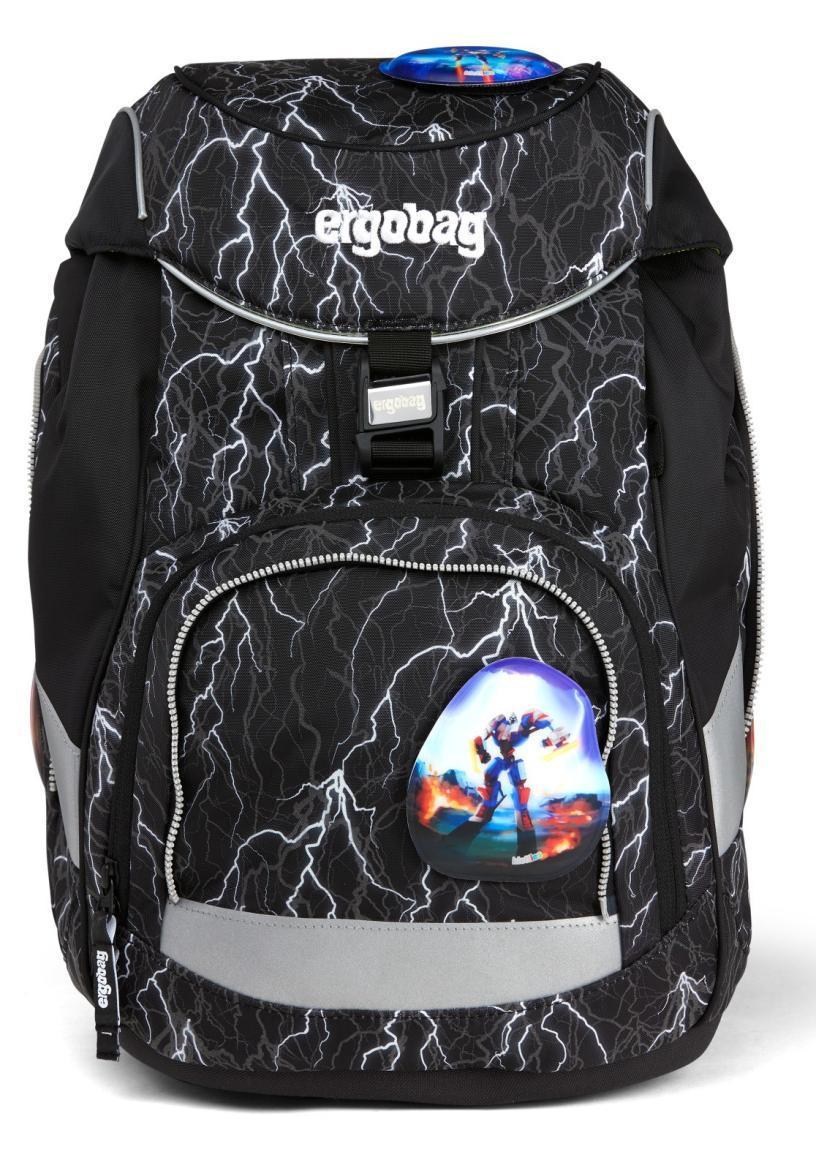 Schultaschenset ergobag pack schwarz grau Blitze Super ReflektBär Reflex Edition