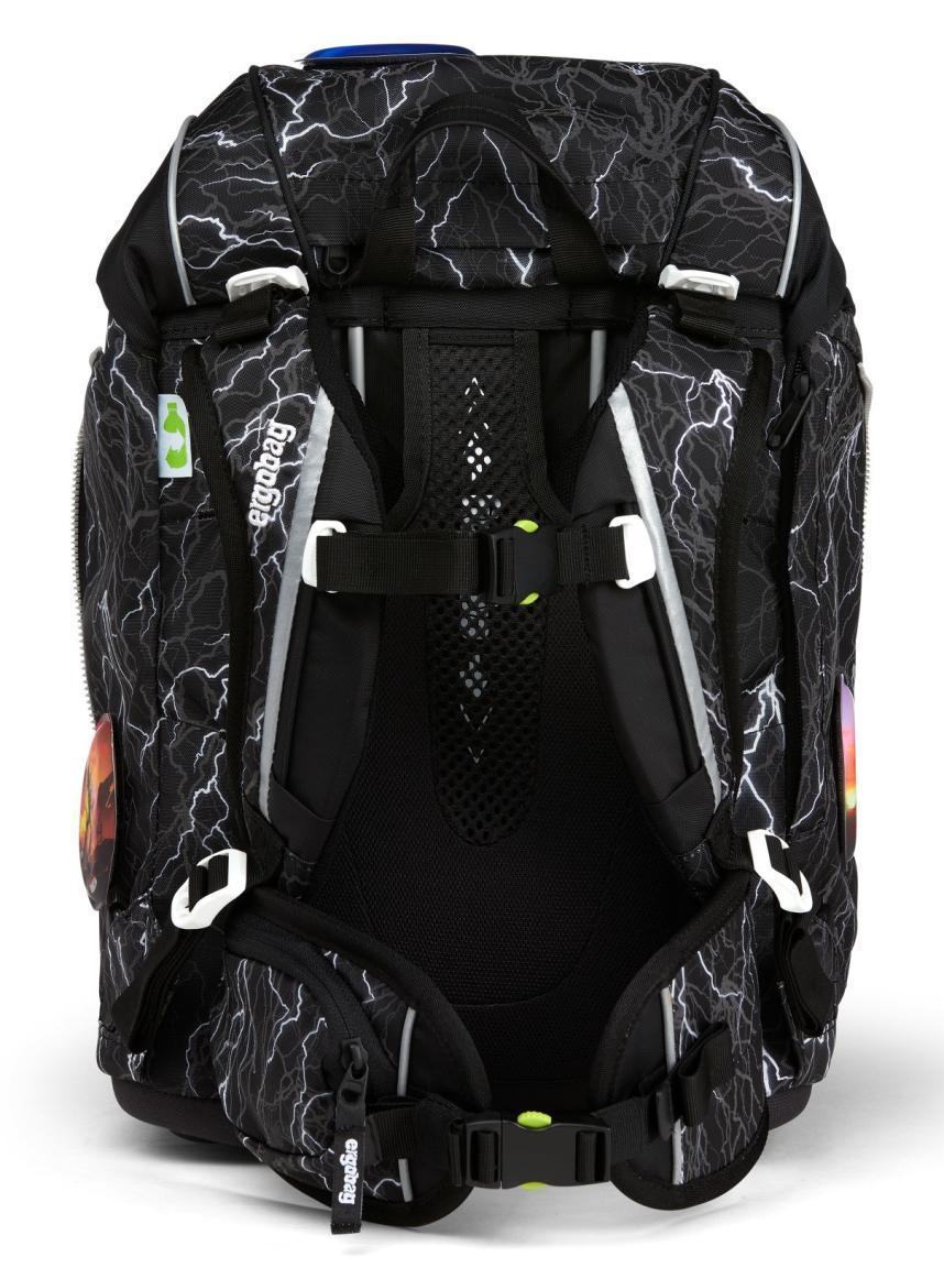 Schultaschenset ergobag pack schwarz grau Blitze Super ReflektBär Reflex Edition
