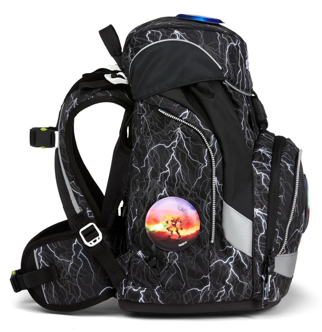 Schultaschenset ergobag pack schwarz grau Blitze Super ReflektBär Reflex Edition