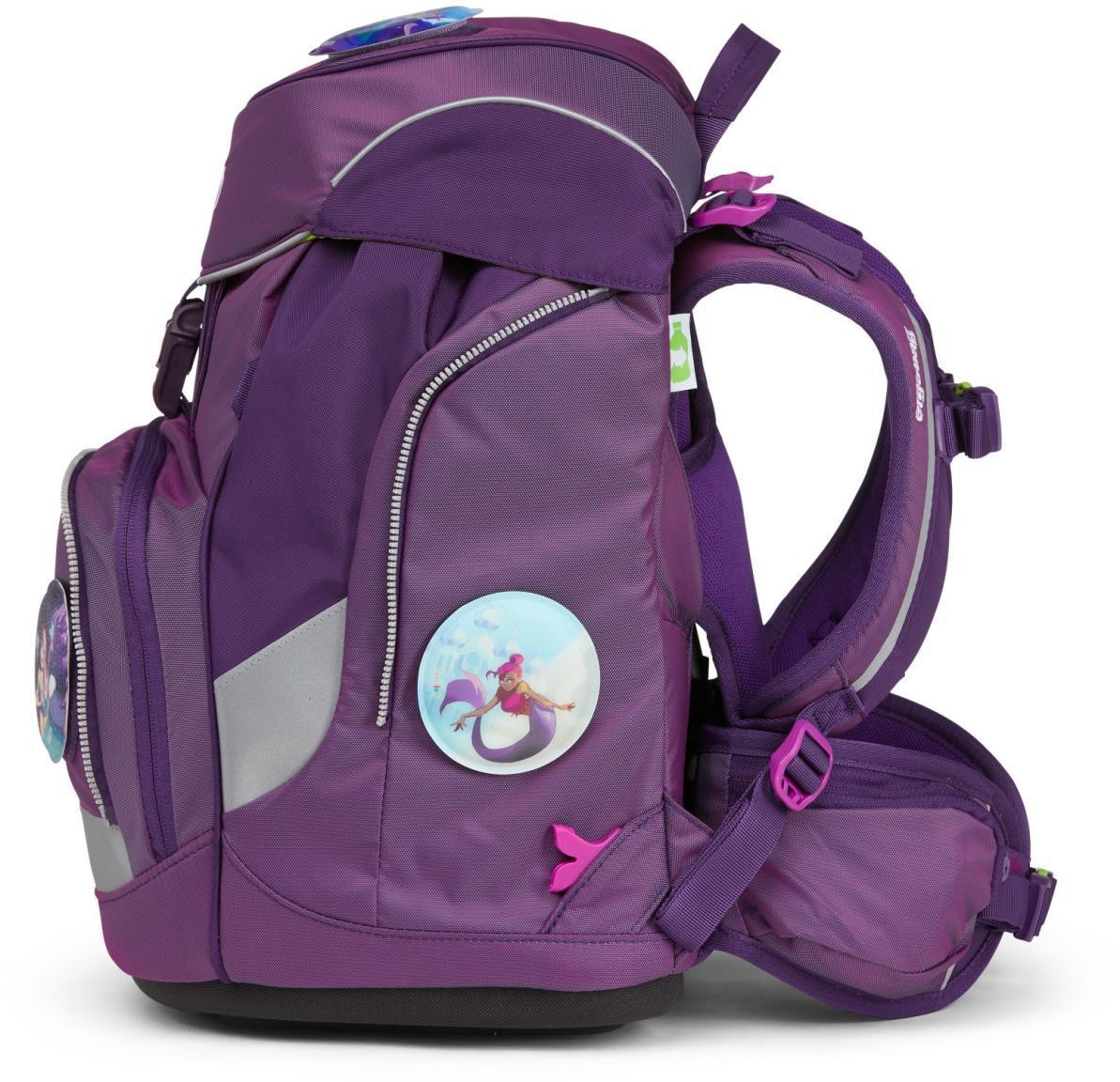 Schultaschenset schimmernd lila ergobag pack MeereszauBär Shiny Edition