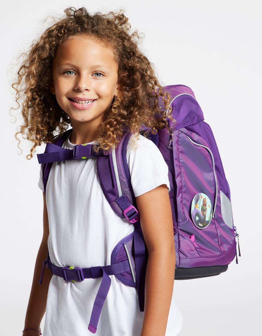 Schultaschenset schimmernd lila ergobag pack MeereszauBär Shiny Edition