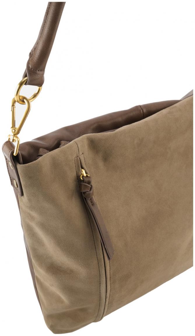 Schultertasche Beyond Hobo Taupe Velours FREDsBRUDER