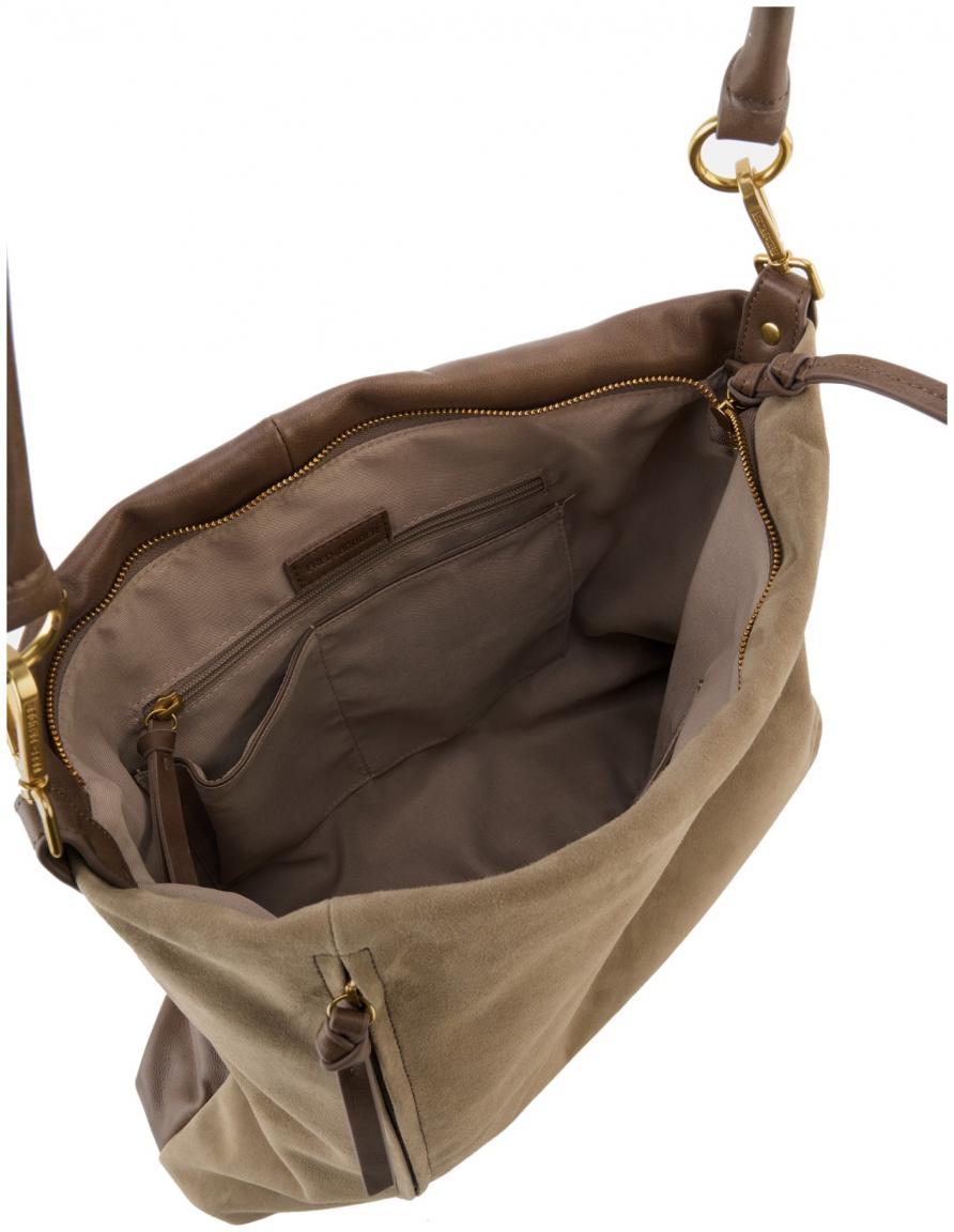 Schultertasche Beyond Hobo Taupe Velours FREDsBRUDER