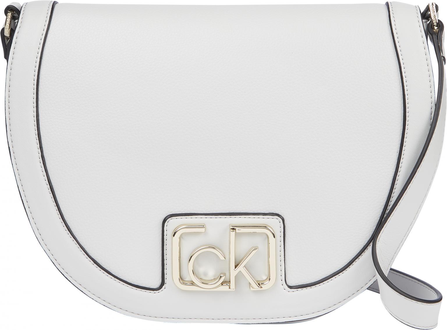 Schultertasche Calvin Klein Saddle Bag Cement Hellgrau