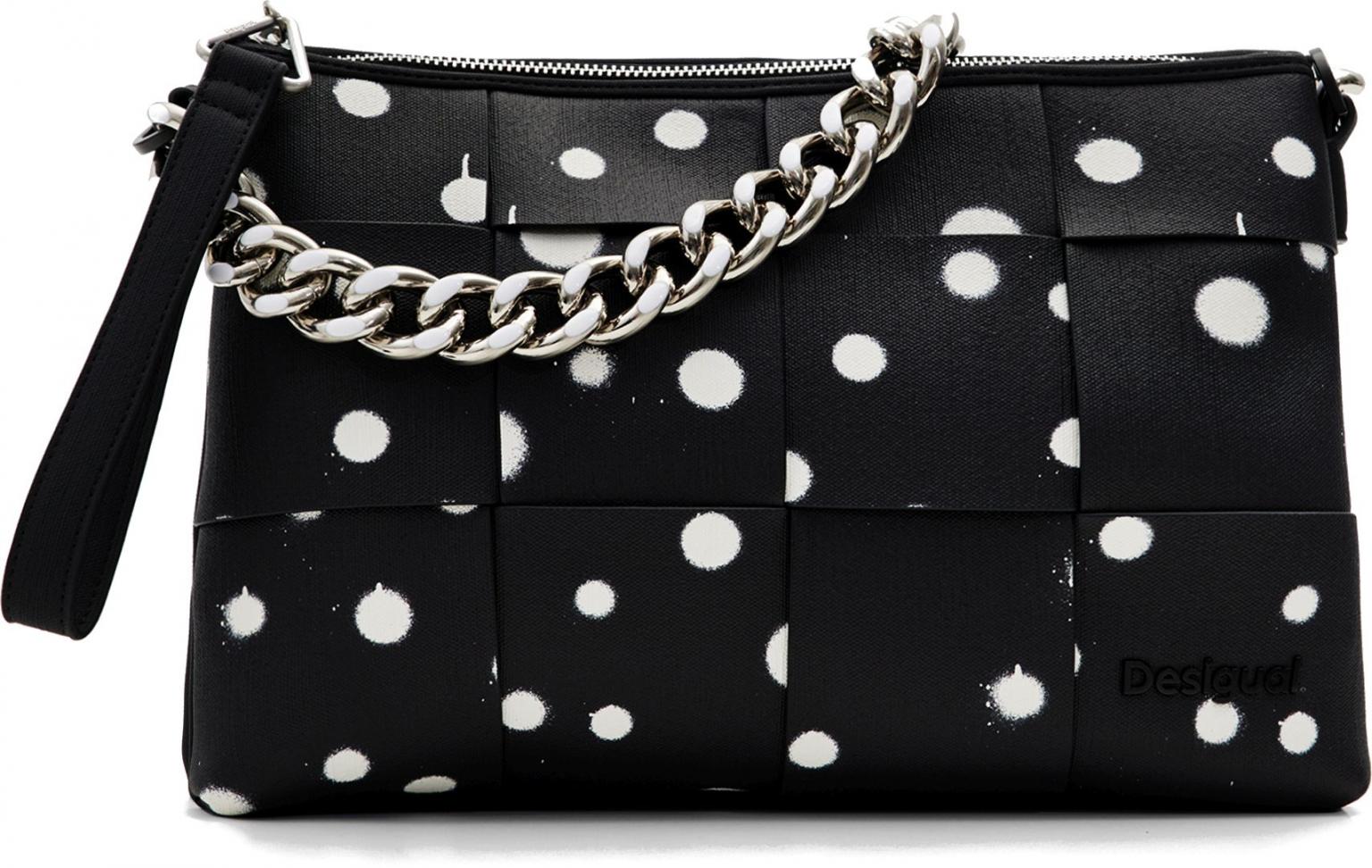 Schultertasche Desigual New Splatter Dortmund Maxi Negro Punkte
