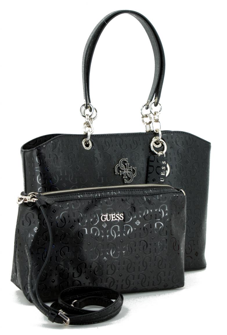 Schultertasche Guess Chic Shine Black seperate Innentasche