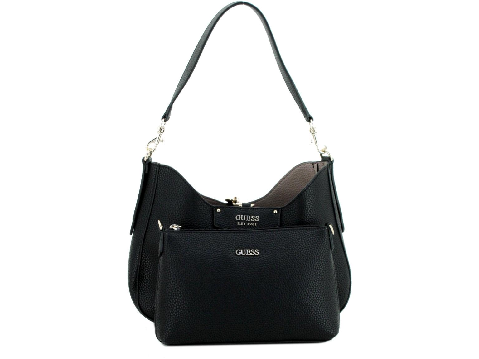 Schultertasche Guess Eco Brenton Hobo White Logo Alloverprint