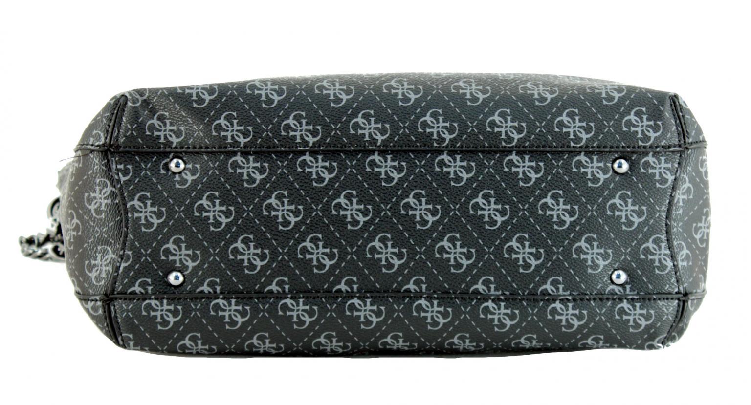 Schultertasche Guess Mia Coal brown Anhänger Nieten braun