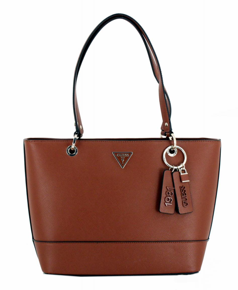 Schultertasche Guess Noelle Cognac Metallcharme