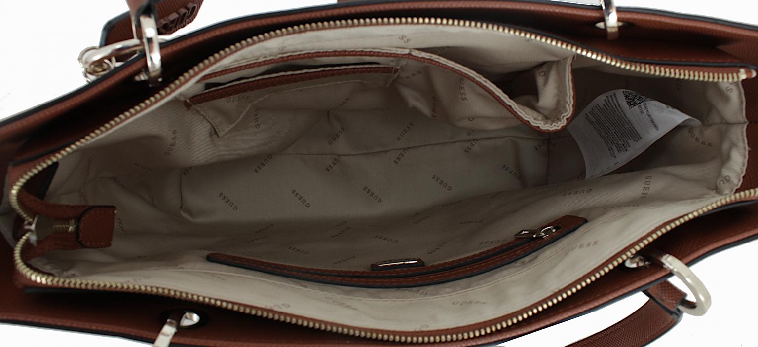 Schultertasche Guess Noelle Cognac Metallcharme