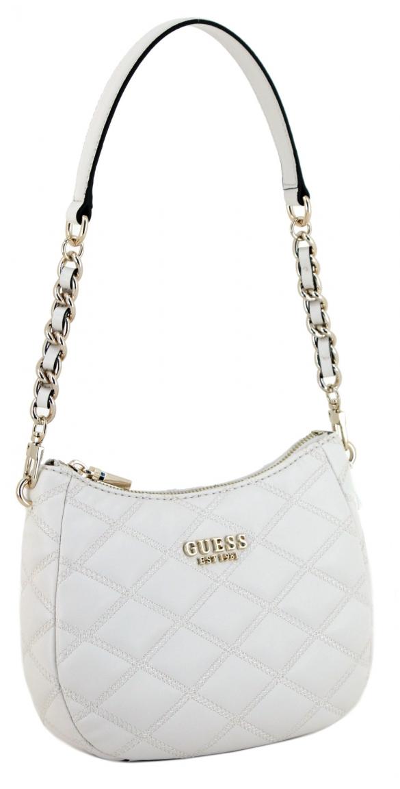 Schultertasche Guess Tamsin Off White gesteppt warmweiß