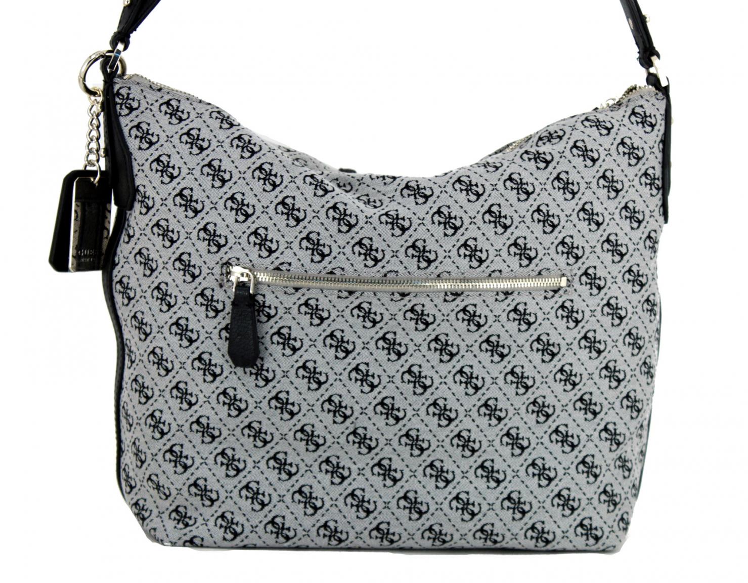 Schultertasche Guess Vintage Hobo braun weiß Streifen