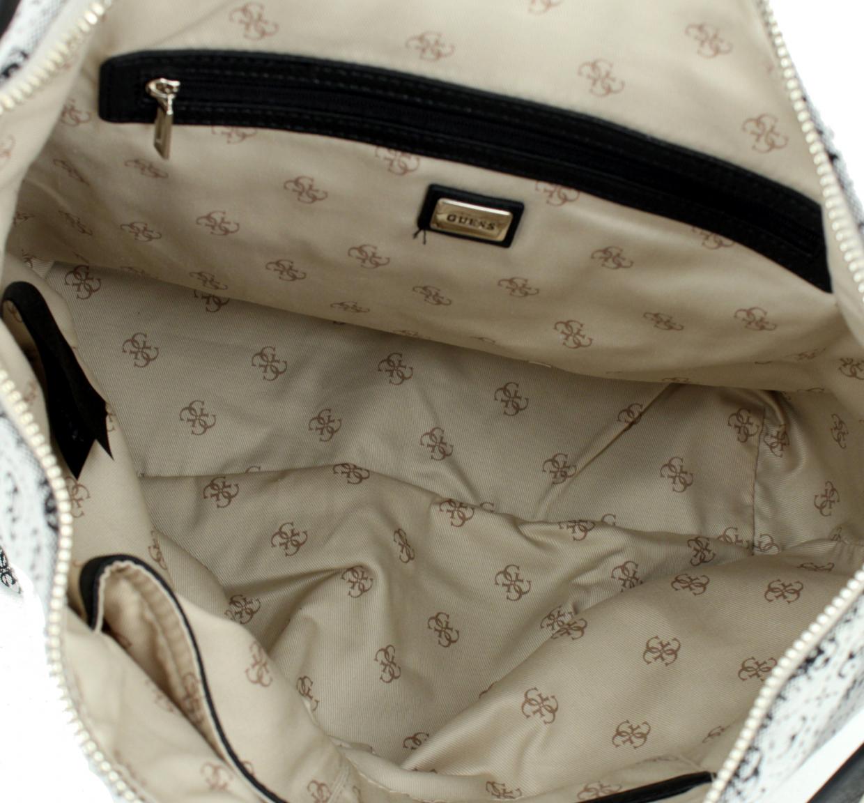 Schultertasche Guess Vintage Hobo braun weiß Streifen