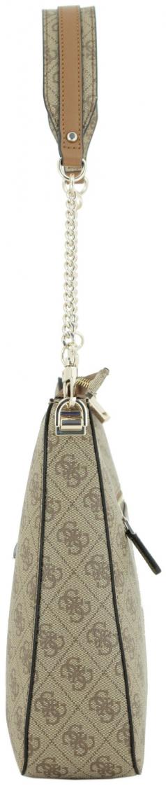 Schultertasche Guess Zamira Hobo Shoulder Bag Latte Logo 4G Alloverprint braun