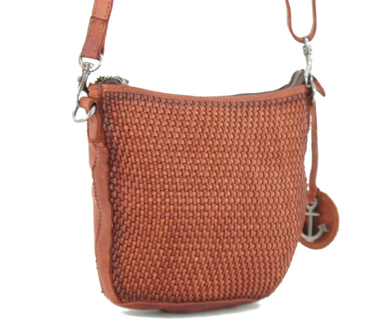 Schultertasche Harbour 2nd Soft Weaving Charming Cognac braun