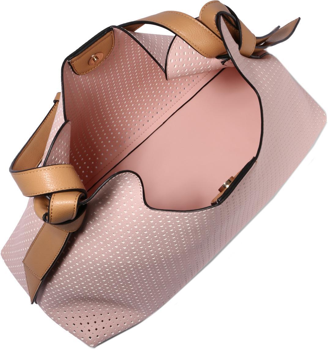 Schultertasche Ivett L.Credi Cut Out Pink Clay Rosa Taschen Set Camel